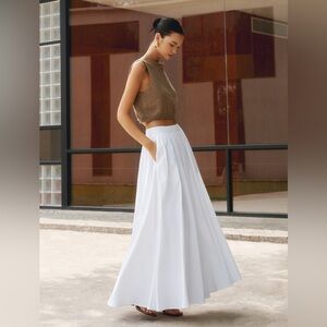 Linen lined midi skirt